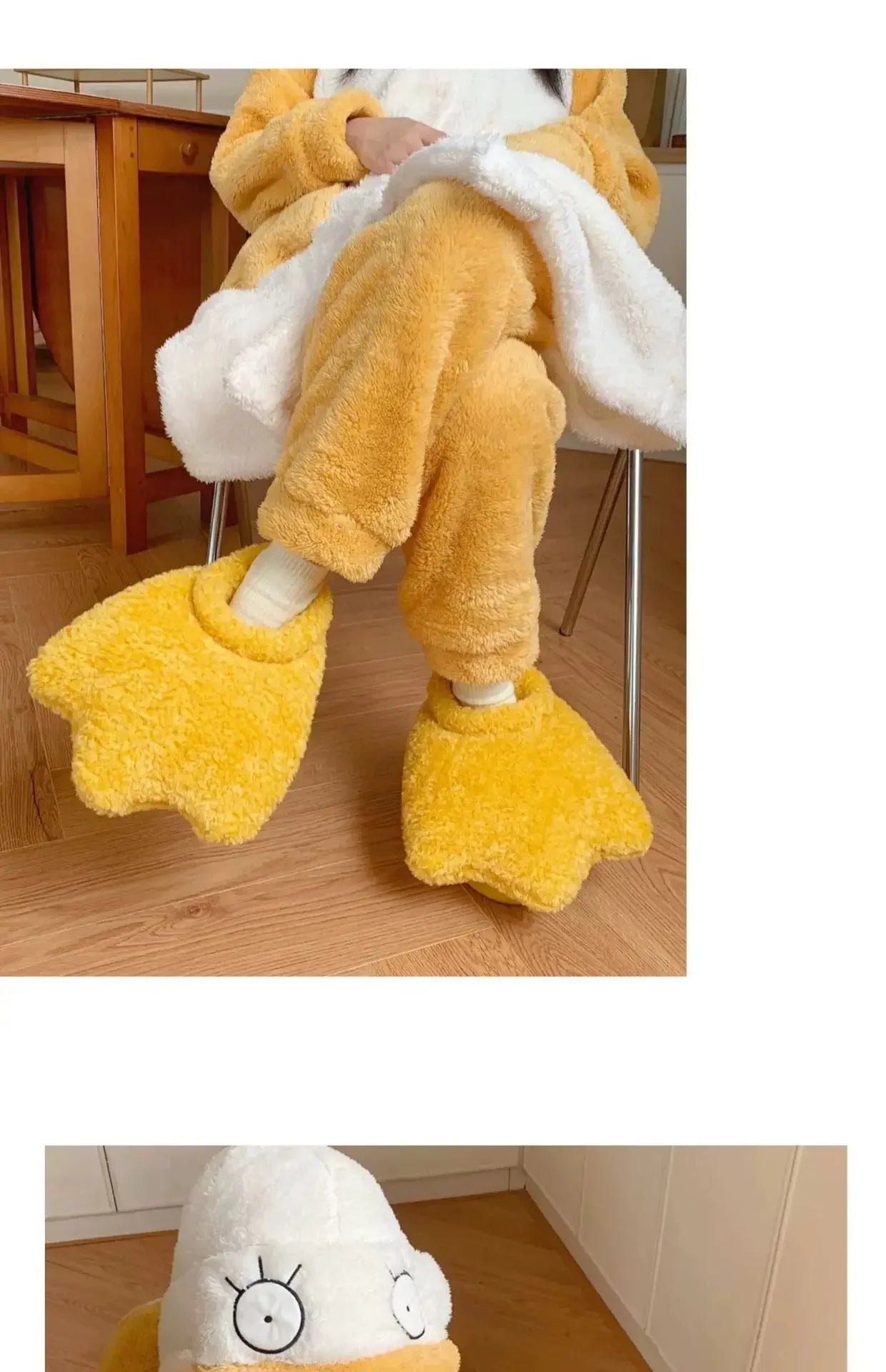 Plush Duck Paw Slippers | Warm Fuzzy Comfort