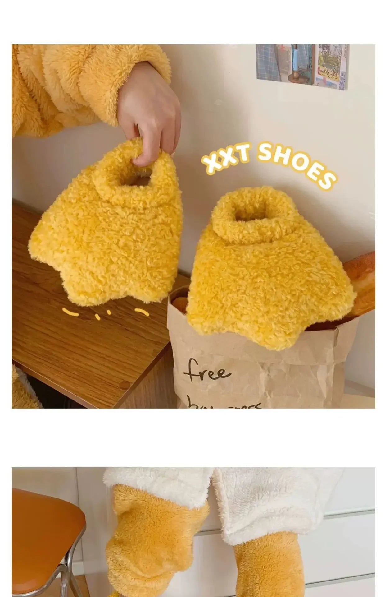 Plush Duck Paw Slippers | Warm Fuzzy Comfort
