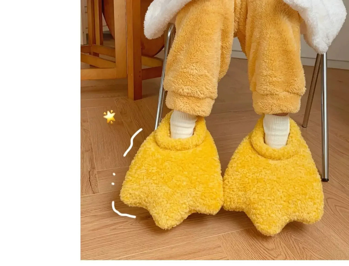 Plush Duck Paw Slippers | Warm Fuzzy Comfort