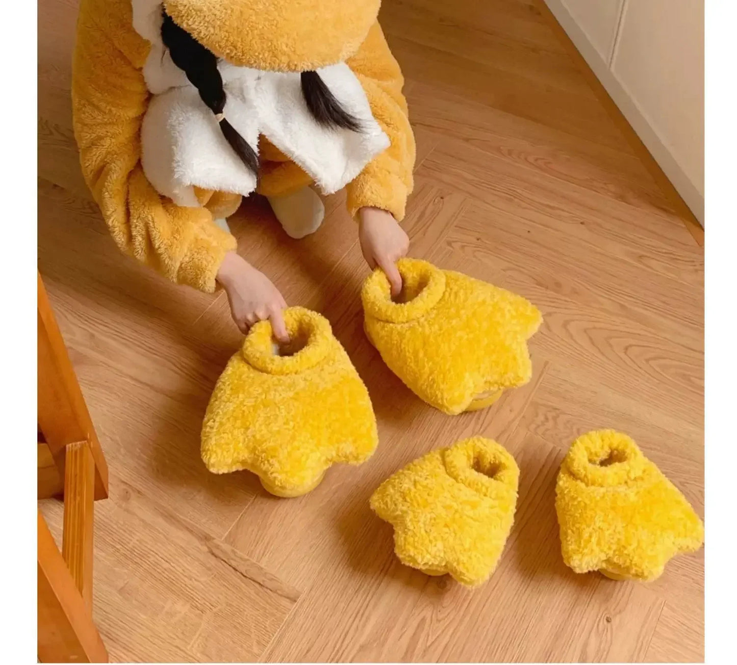 Plush Duck Paw Slippers | Warm Fuzzy Comfort