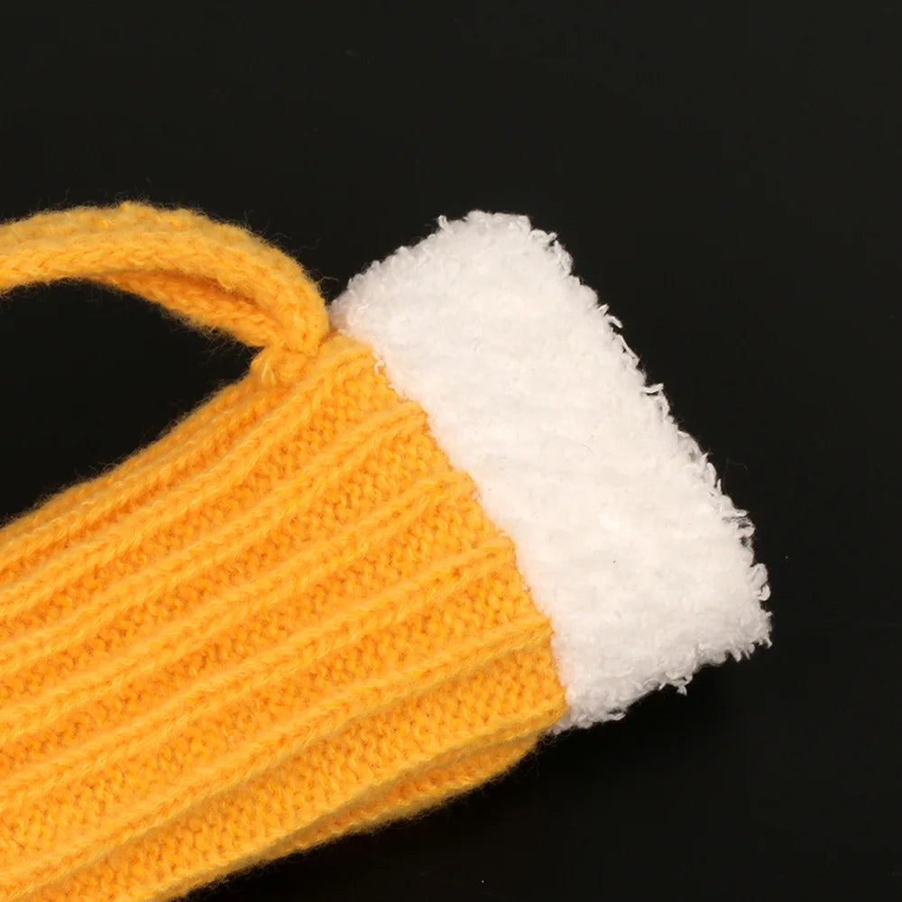 Beer Mug Knitted Gloves