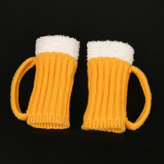 Beer Mug Knitted Gloves