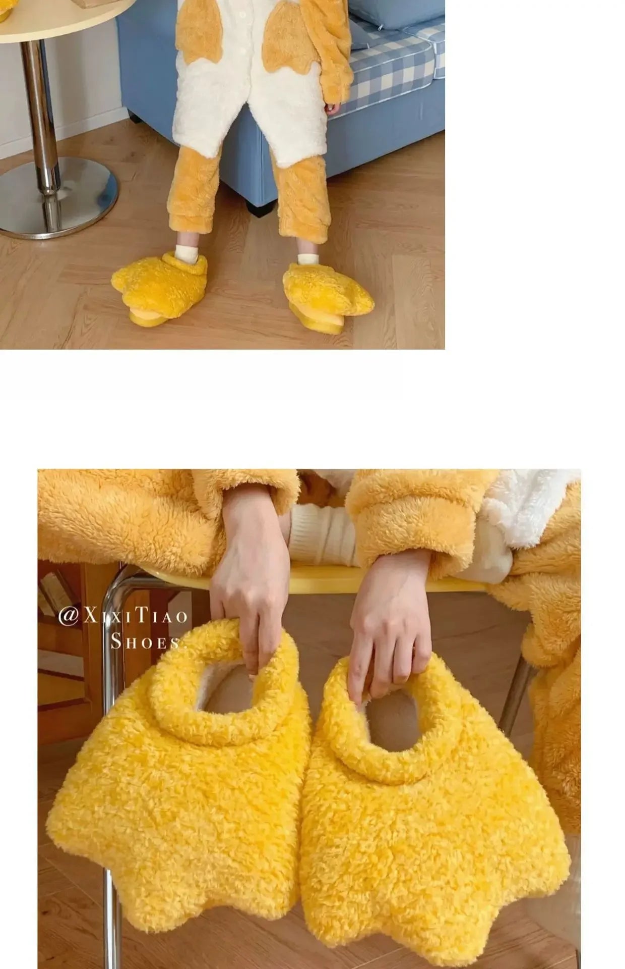 Plush Duck Paw Slippers | Warm Fuzzy Comfort